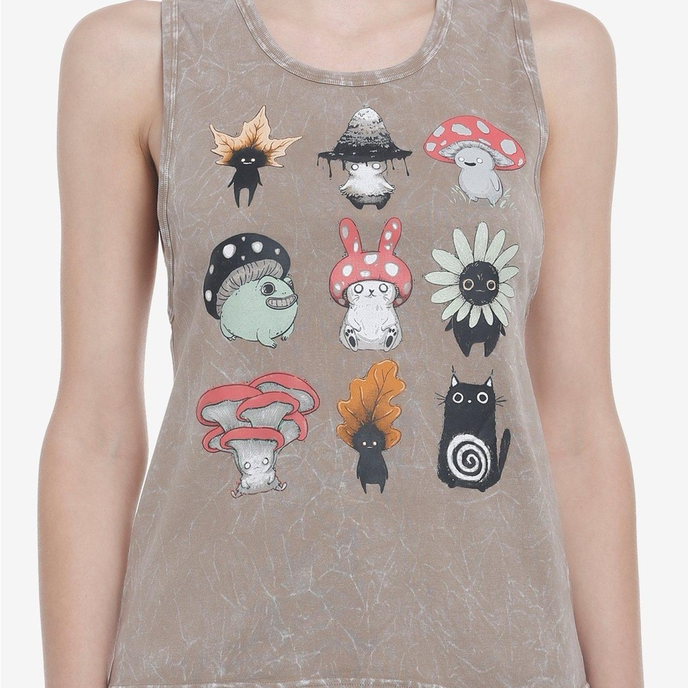 Graphic Mushroom Print Tank Top